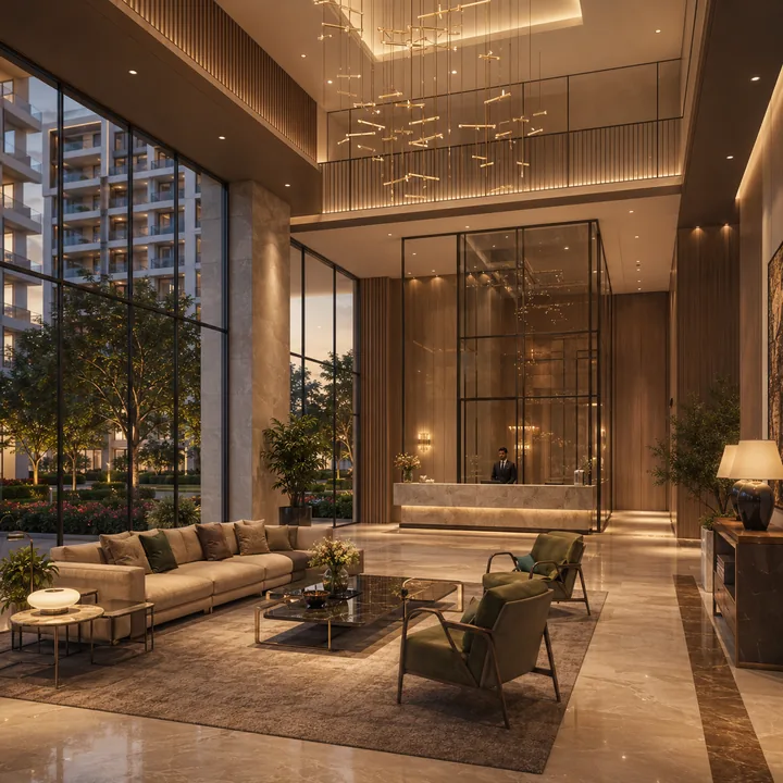 Shriram Sarjapur Road — Double-height arrival lobby